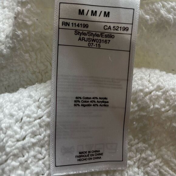 Roxy Knit Cotton Crew Neck Sweater Off White Medium - Picture 7 of 8